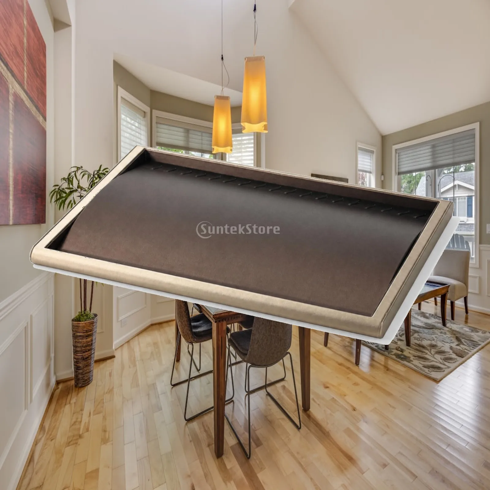 Jewelry Display Tray with Slots Rectangular Necklace Display Tray Soft Slim for Jewelers, Showrooms, Dressers