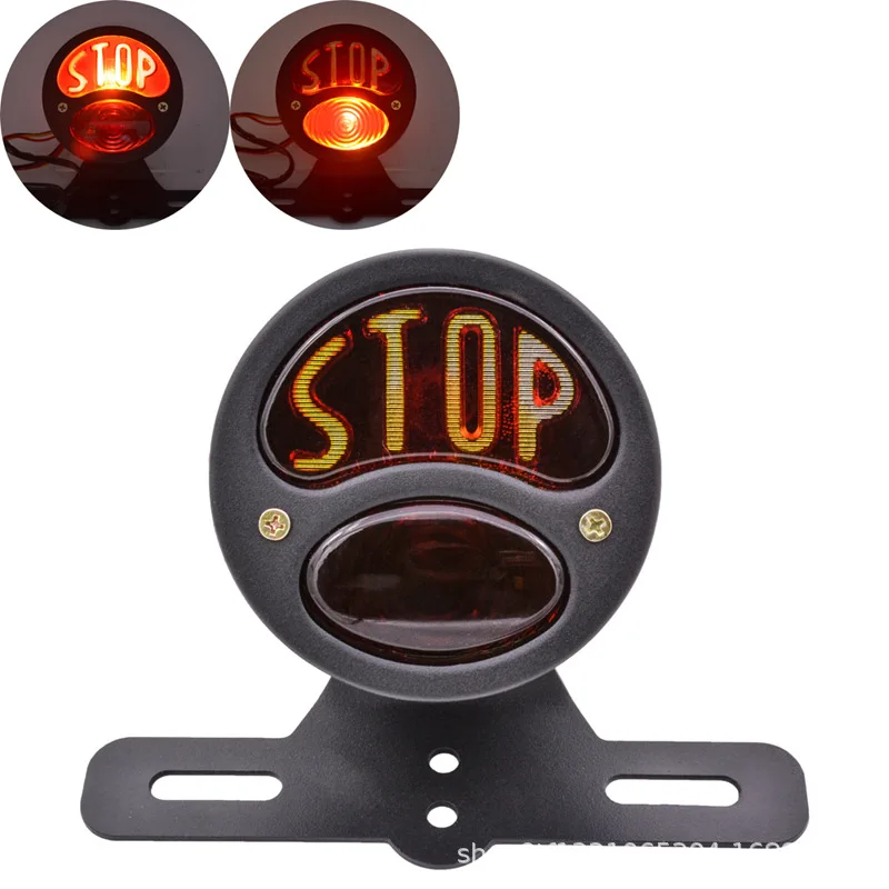 

Motorcycle Cruise Prince Stop Side Taillights Circular Brake Lights Rear Taillights Coffee Racing Taillights