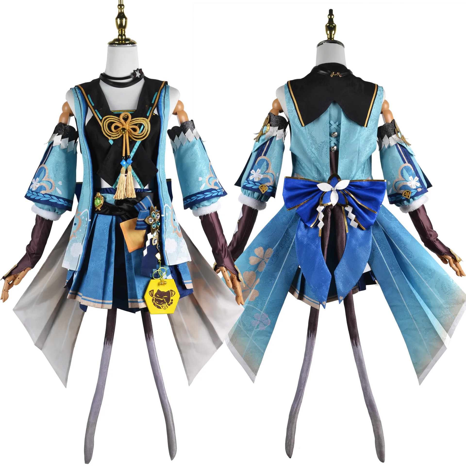 Costume de Cosplay Kirara Genshin Impact pour Femme, Perruque, Oreilles de Queue de Chat, Chaussures, Ensemble Complet, Jeu d'Anime, Tenues d'Halloween