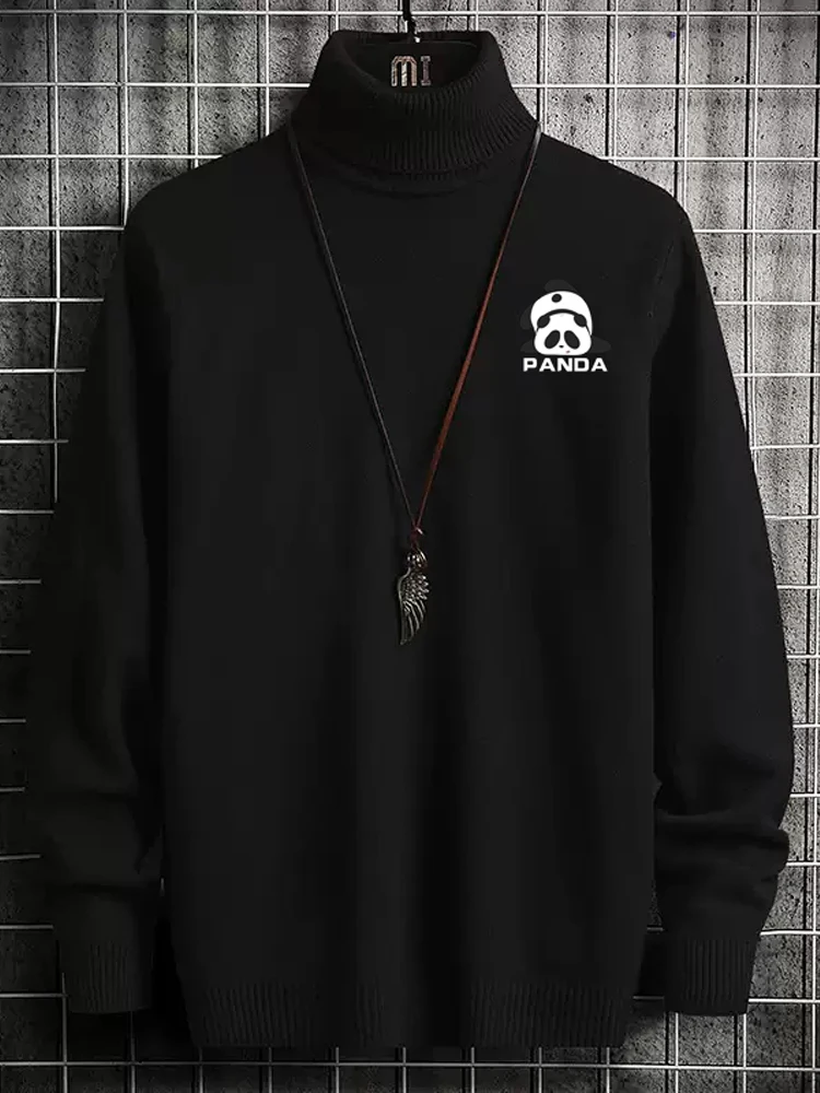 

Мужской вязаный свитер с высоким воротом, приталенный, с длинным рукавом, модный корейский стиль, осенне-весенний сезон, парная вязаная одежда