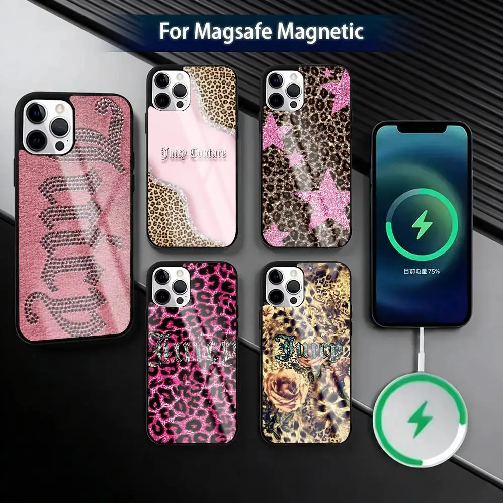 

Juicy Girly-glam Couture Phone Case For iPhone17,16,15,14,13,12,11 Plus,Pro Magnetic For Magsafe Wireless Charging