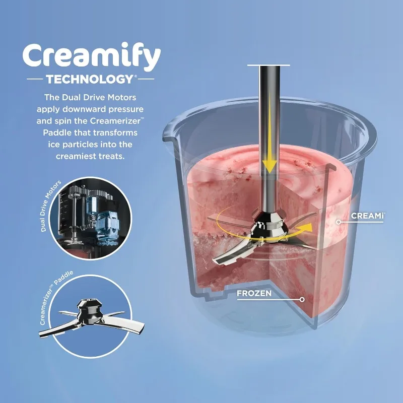 Ninja NC301 CREAMi Ice Cream Maker, for Gelato, Mix-ins, Milkshakes, Sorbet, Smoothie Bowls & More, 7 One-Touch Programs