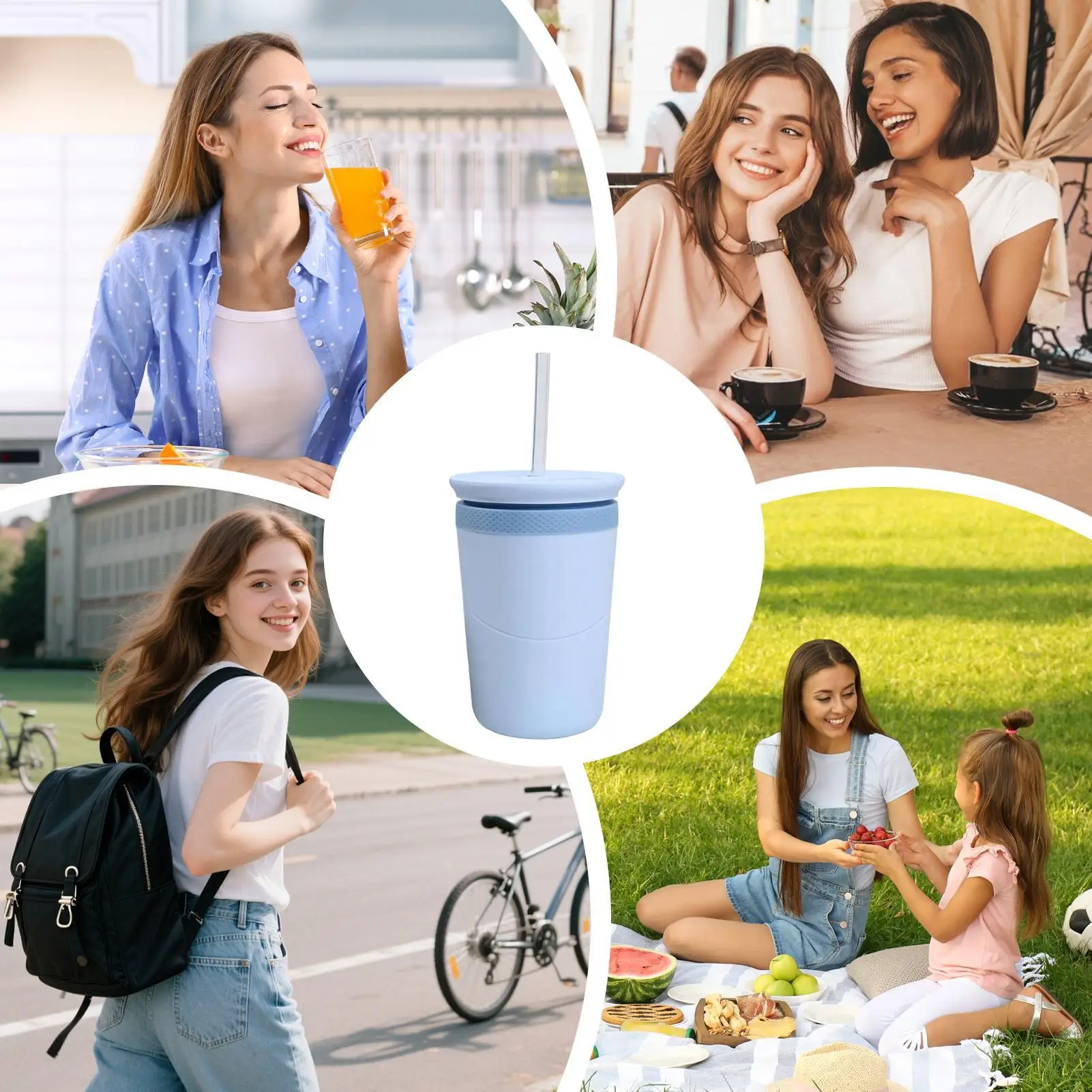 

Ice Cylinder Mold With Lid & Straw Mini Portable Easy Release Drinks Cocktails Ice Cup For Whiskey Bourbon Soda Party Home RV