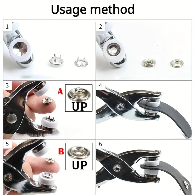 Picture 4: 100pcs Metal Sewing Buttons And 1pc Snap Fastener Pliers Set - Easy DIY Clothes Buckle Installation