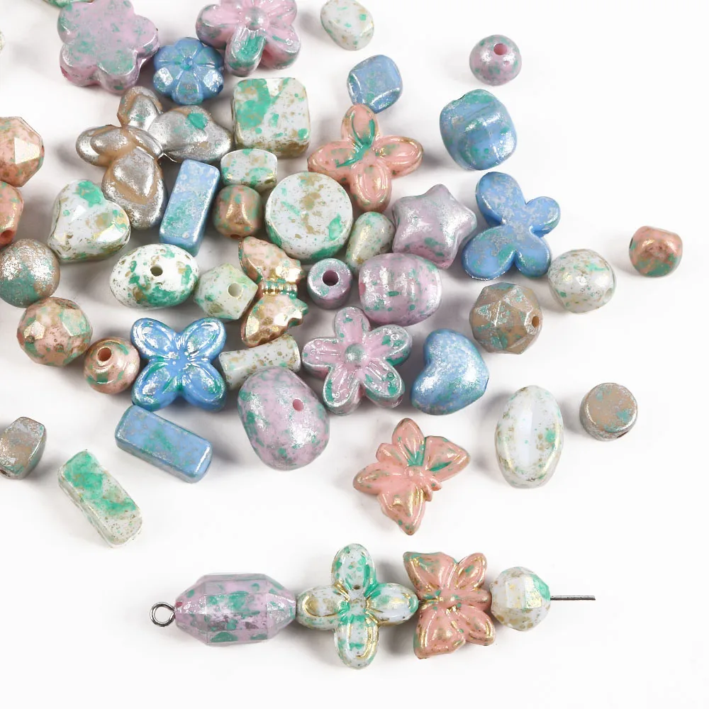 20g/Bag Acrylic Mixed Shape Diy Necklace Bracelet Key Chain Loose Beads Jewelry Making Materials Diy Accessories