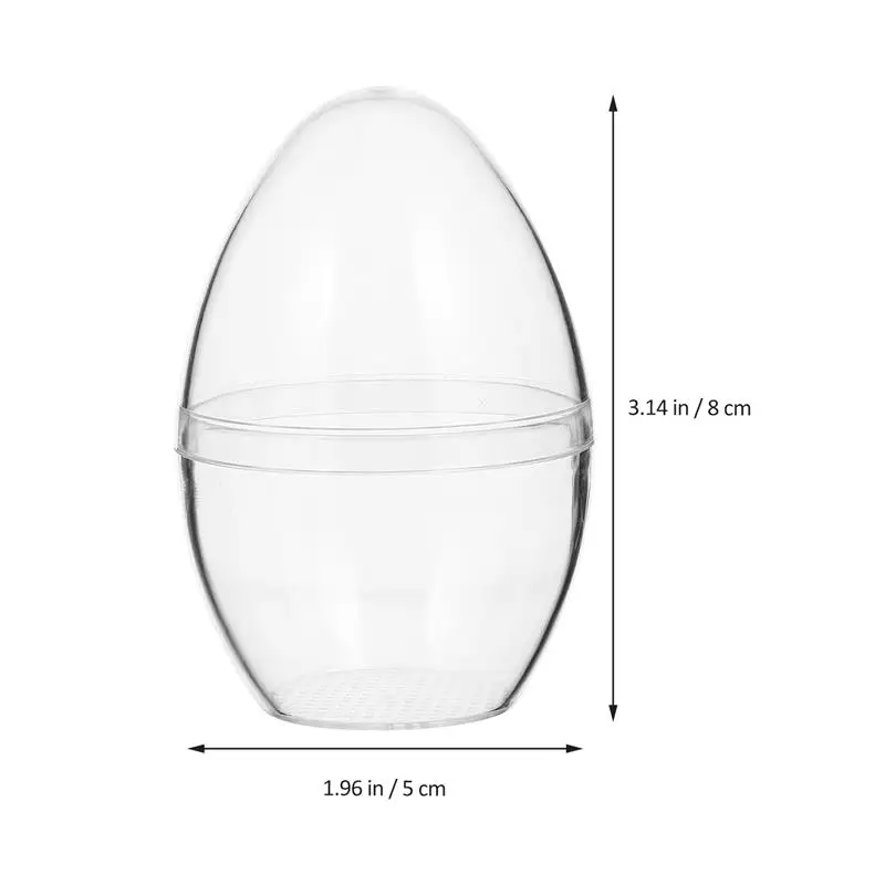 10pcs Fillable Clear Plastic DIY Egg Shape Mold Ball Ornament for Wedding Bath Bomb Christmas Party Decor