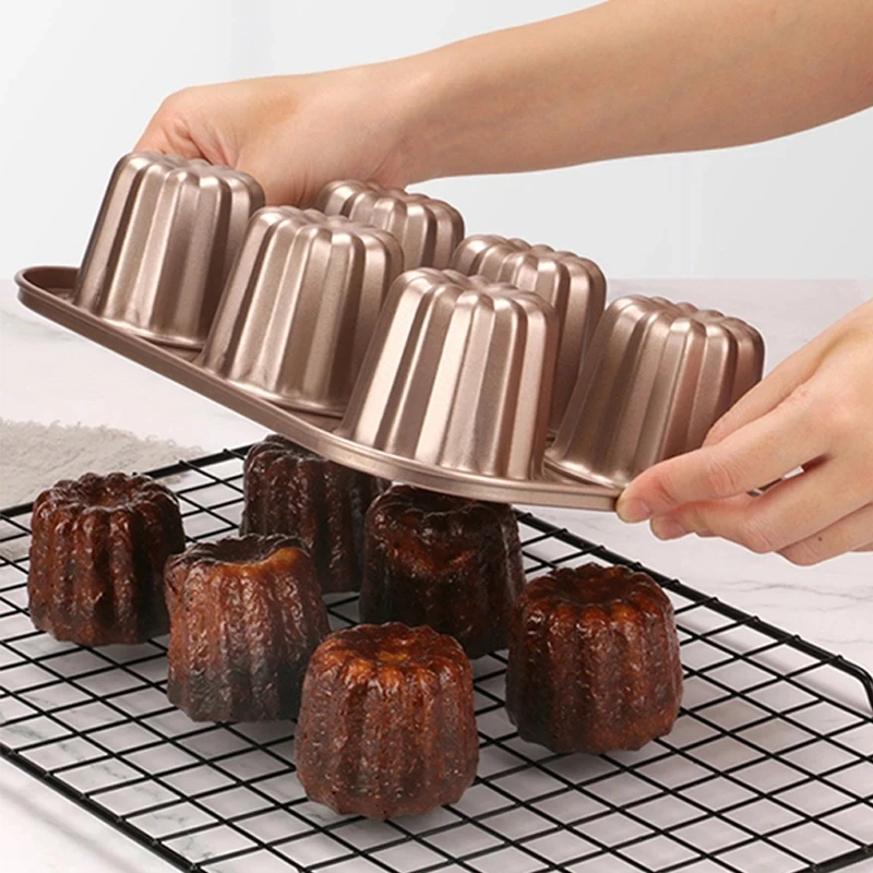 12 Holes Canele Mold Canele Pan Carbon Steel Mini Bundt Cake Pan French Cake Mold Muffin Cupcake Molds For Baking 0136