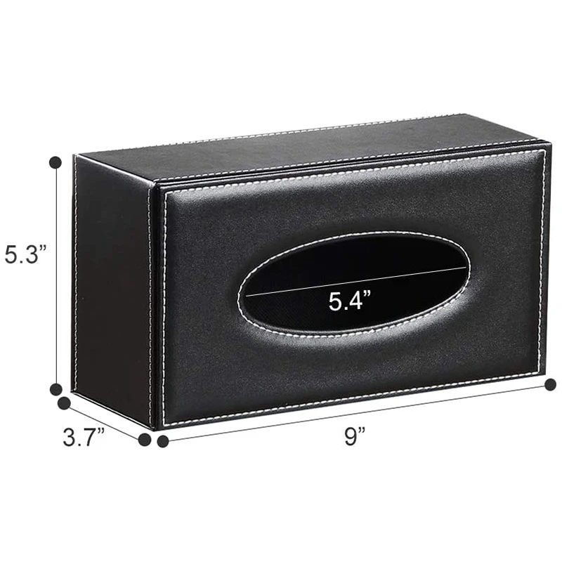 2X Leather Tissue Box Cover, Face Tissue Box, Modern Napkin Storage Box, Car Towel Box, Car PU Leather Drawer