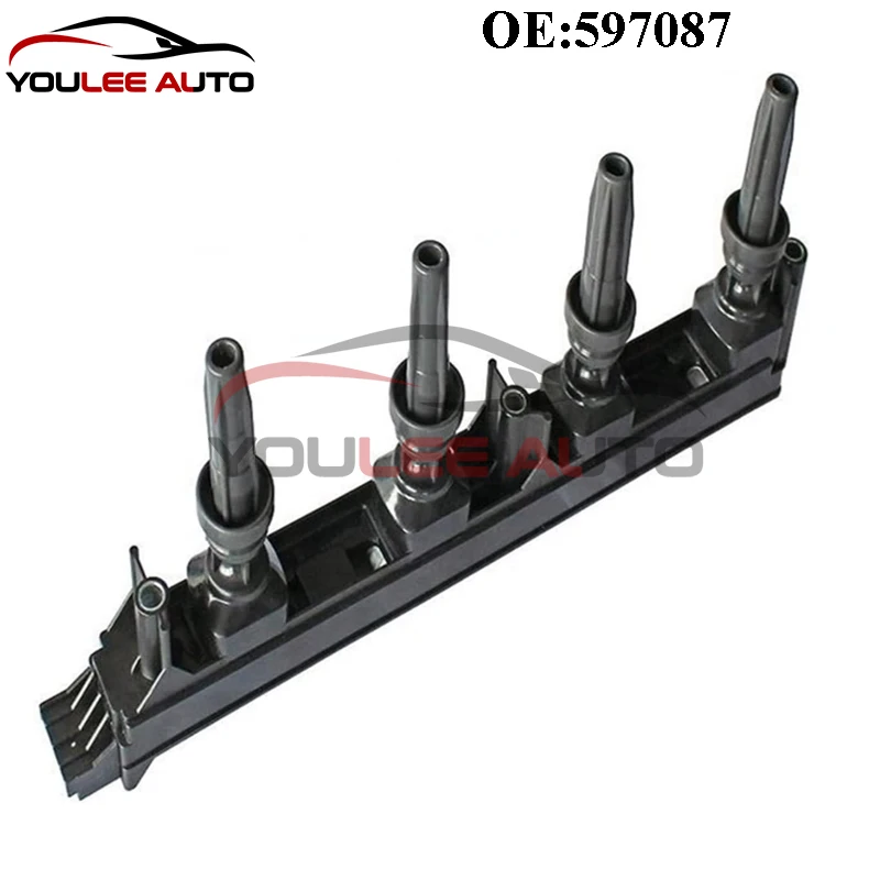 New 597087 9656695780 5970A6 Engine Ignition Coil For CITROEN C4 C5 C8 PEUGEOT JUMPY EXPERT Van 307 407 408 807 Auto Parts