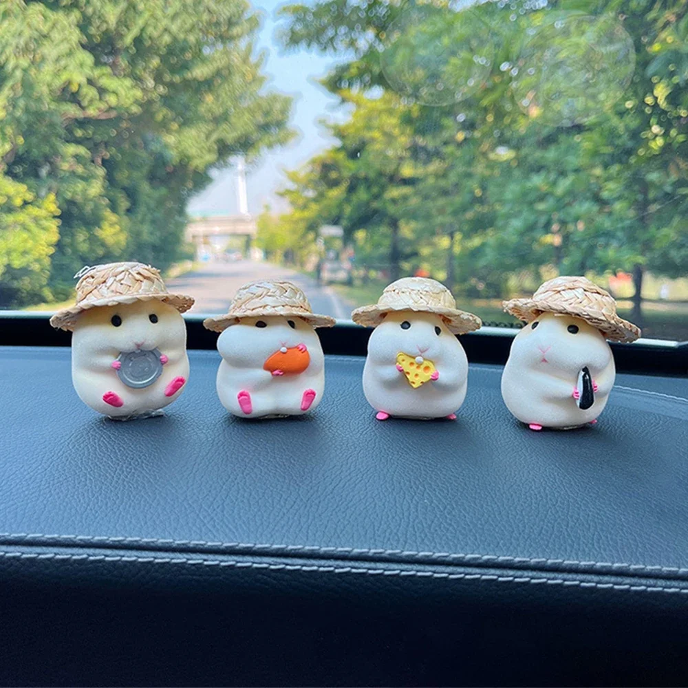 

Cute Hamster Car Ornaments Auto Center Console Decoration Pet Rats Doll Car Pendant Decoration Automobile Interior Accessories