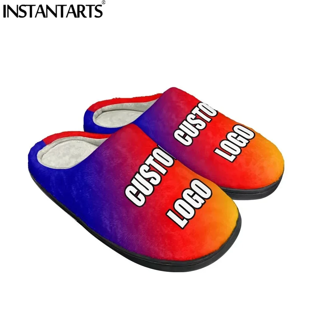 Kustom cetak sesuai permintaan Musim Dingin anti-selip sandal katun uniseks pasangan hangat slide Trapeador De algodápersonalizado