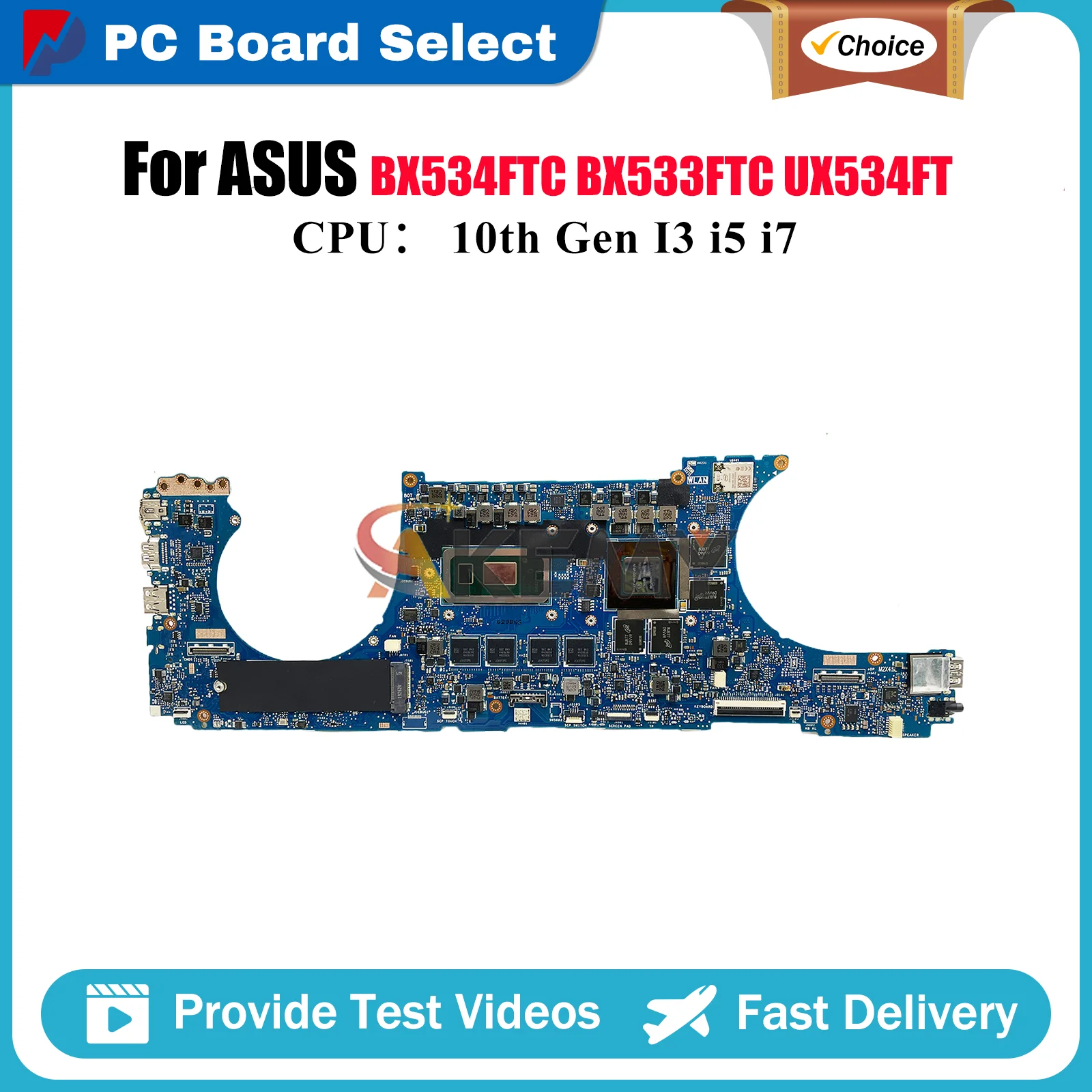 

UX534FT Материнская плата для ноутбука ASUS UX534FT UX534FTC BX533FTC UX534F BX534FTC RX534FTC BX534FT Материнская плата с 10-го поколения I3 i5 i7