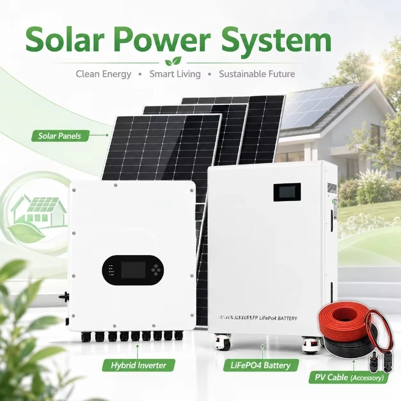 Complete Solar Energy System 5KW 10KW 20KW 30KW Solar Panel Kit Hybrid Off Grid Solar Generator for Home Use