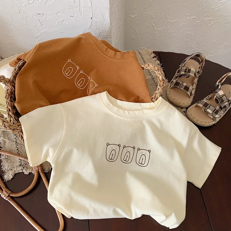 Summer Baby Boys Girls Cotton T Shirt Soft Comfy Cartoon Pri