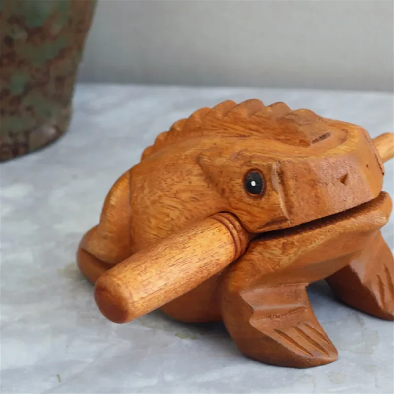 Wooden Lucky Frog Money Frogs Clackers Kids Musical Instrument Percussion Toy Gift Home Animal Art Decoration Feng Shui Decor