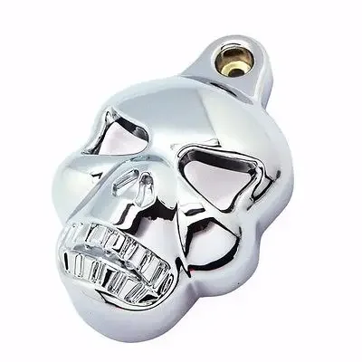 

Motorcycle Chrome Skull Horn Cover Stock Cowbell For Harley Evo 1992-2012 Big Twins