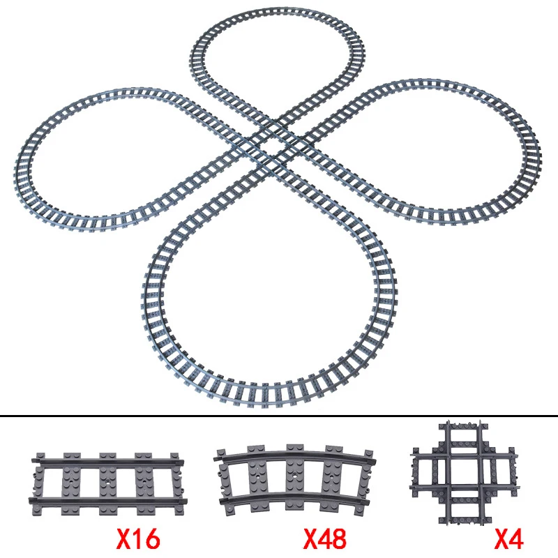 Décennie s de construction de voie ferrée MOC, scène BLOLarge, bricolage, croix, briques d'intersection, jouets, rail, voiture, compatible avec LEGO