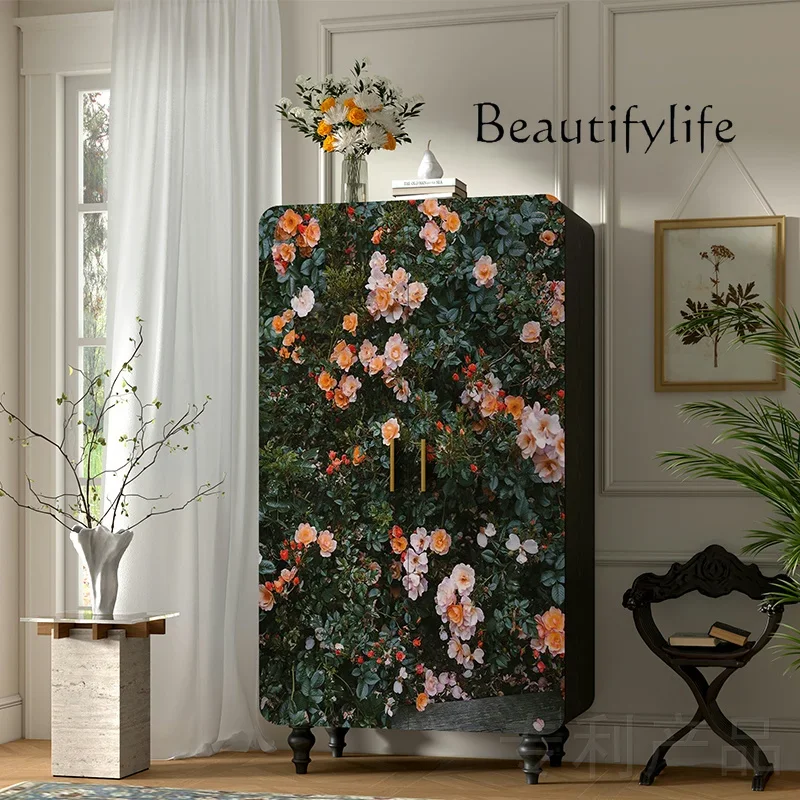 

yj32 Opposite door solid wood hanging wardrobe custom living room bedroom bedside storage locker