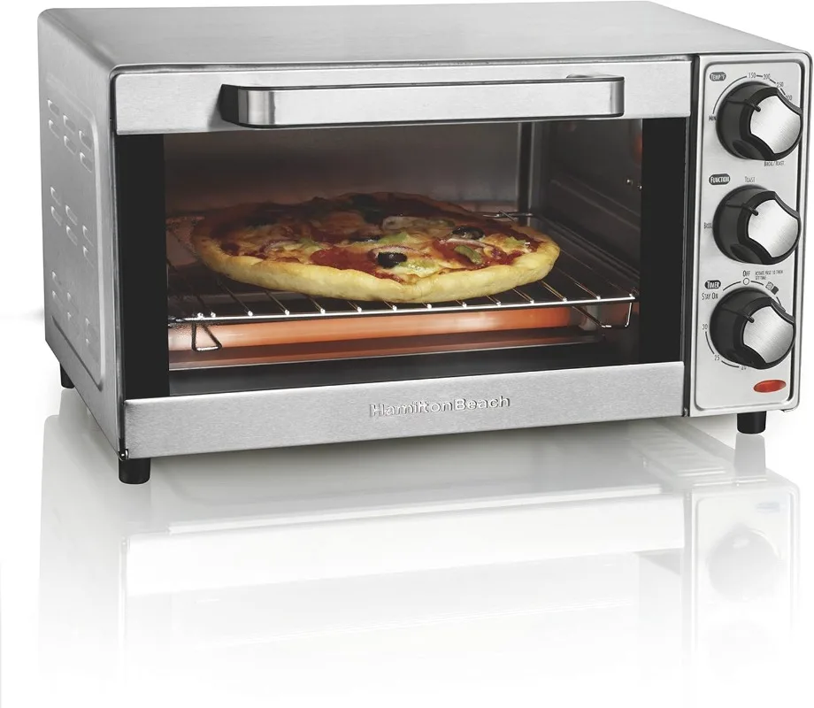 Aanrecht Broodrooster Oven & Pizza Maker Grote 4-Slice Capaciteit, Roestvrij Staal (31401)