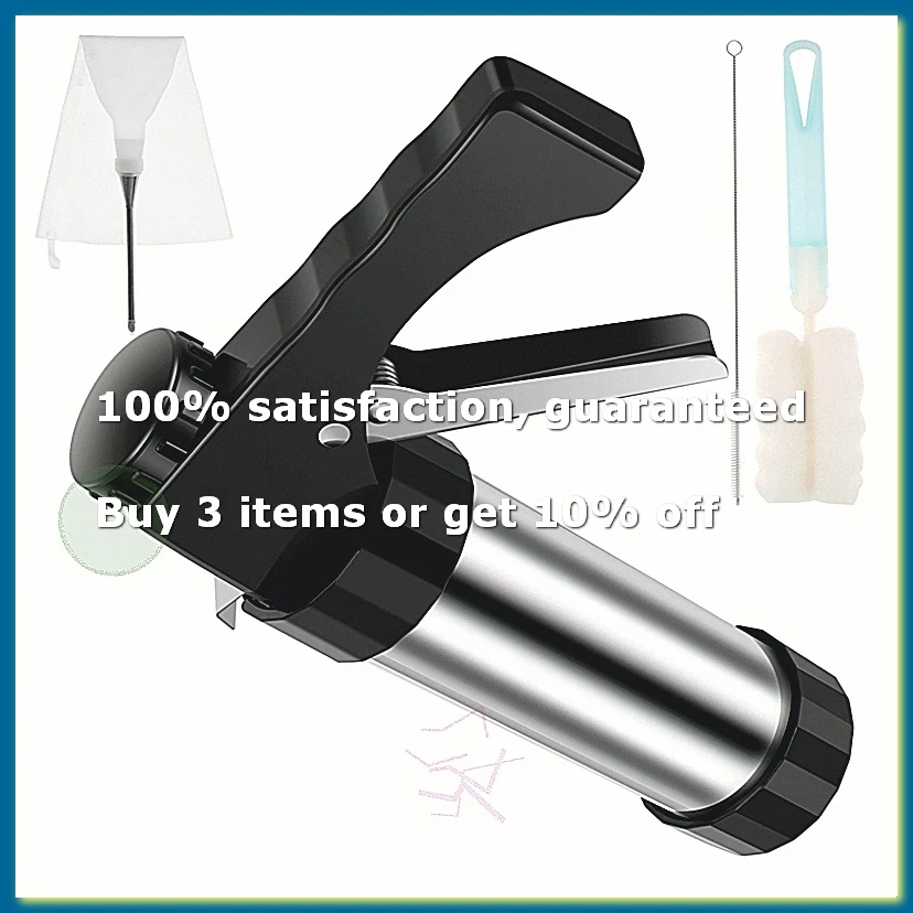 Churrera Churro Maker Machine Stainless Steel Churro Maker Kit with 3 Different Tips Piping Nozzle Hollow-DTD2