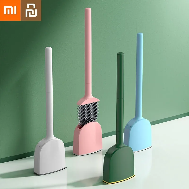 Xiaomi Youpin Hanging TPR Silicone Toilet Brush Cleaner With Long Handle Flexible Cleaner Bathroom Brush Quick Drying Holder Set