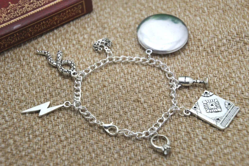 

12pcs Horcrux Inspired Charm Bracelet HP Inspired Silver Tone