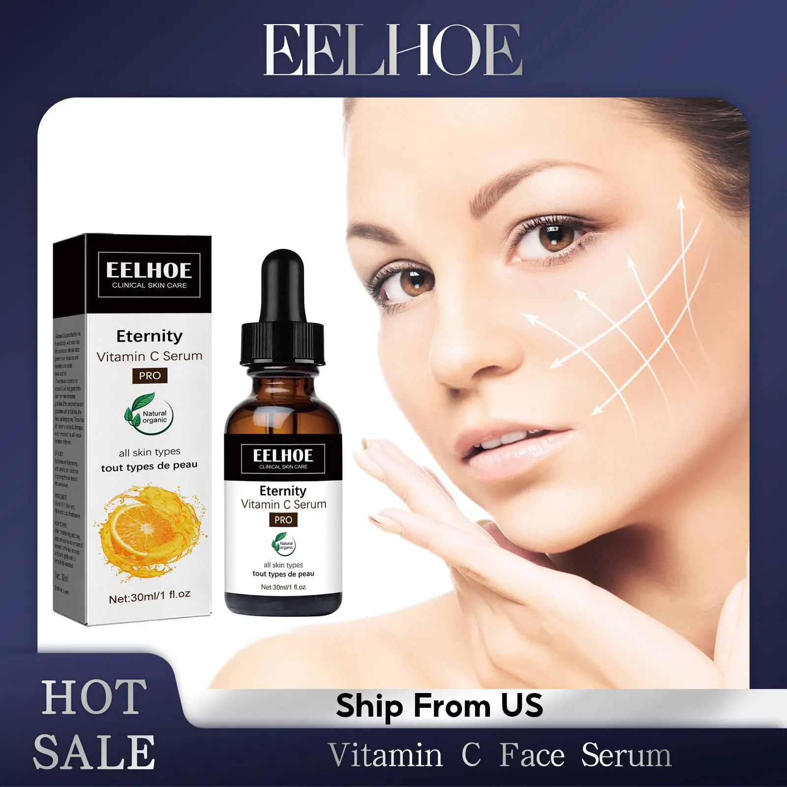 Vitamin C Serum Lifting Firming Face Moisturizing Brightens Skin Repair Smooth Facial Essence Serum Facial Care Skincare Product