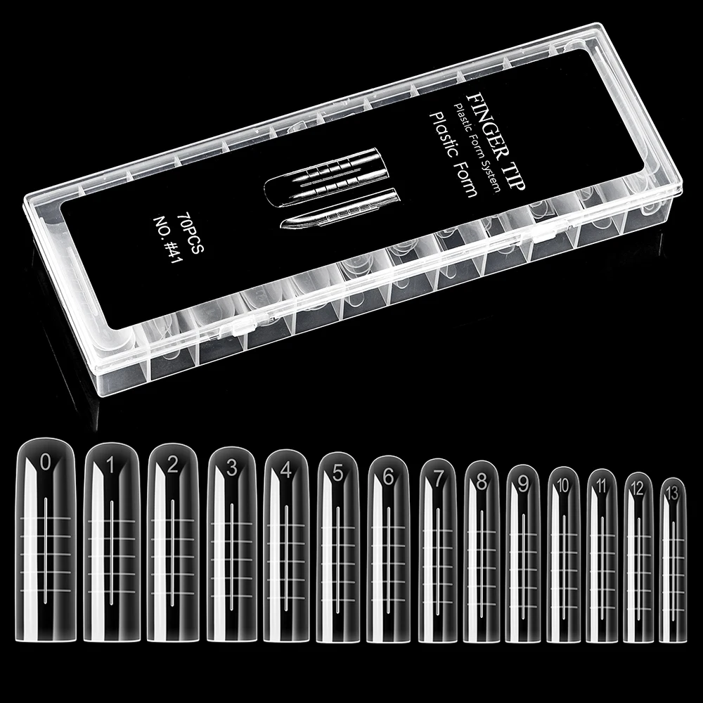 TP 70 قطعة مسمار مربع أشكال مزدوجة الاكريليك بولي جيل للأظافر قالب غطاء كامل قابلة لإعادة الاستخدام وصلات لإطالة الأظافر نظام أشكال علوية أدوات مانيكير #1