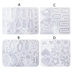 3D Irregular Earring Silicone Molds Epoxy Resin Mold DIY Resin Pendant Jewelry Keychain Crafts Making Tool Non-stick