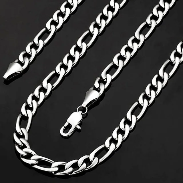 925 Sterling Silver 40-75cm Figaro Chain Naszyjnik Mężczyźni Kobiety Moda Prosty łańcuszek Ślubny Prezent Świąteczny Biżuteria Akcesoria