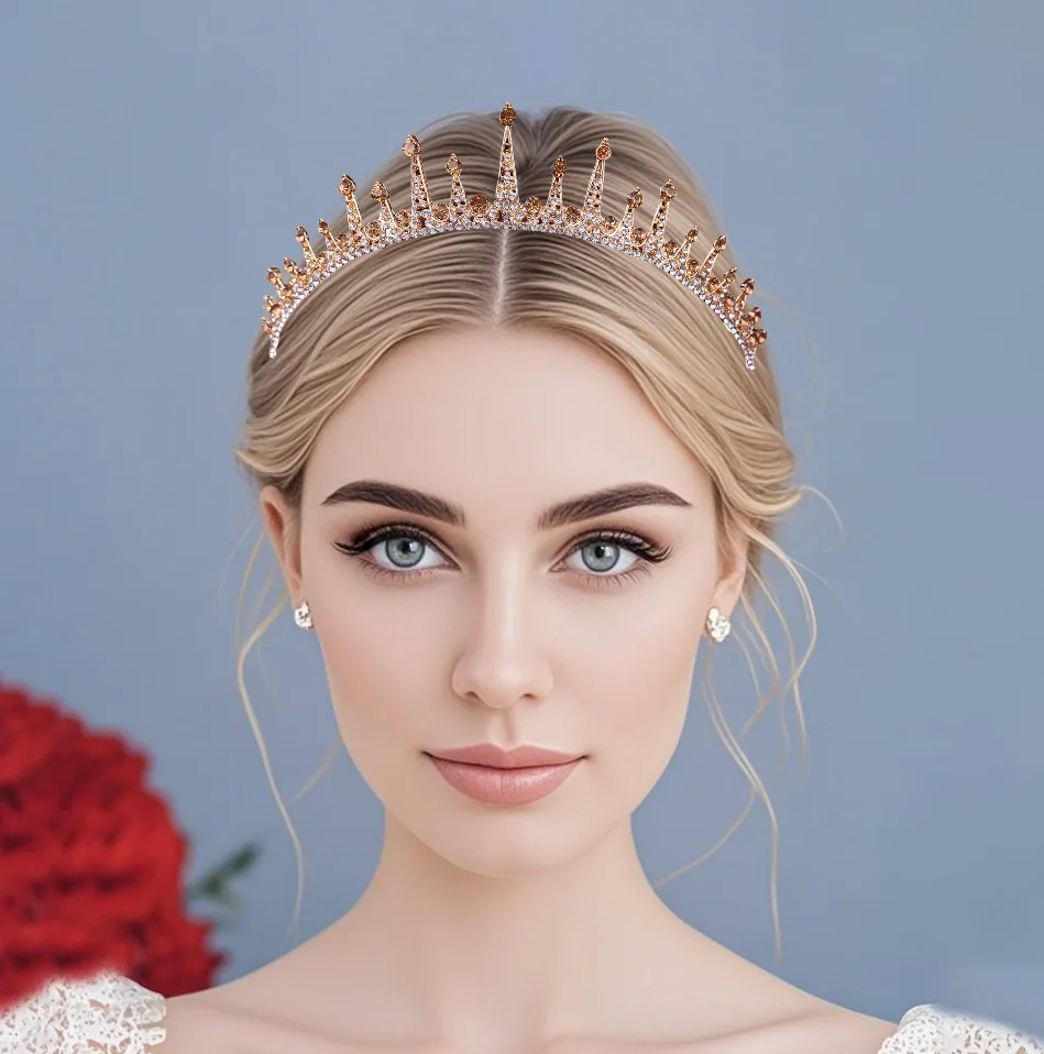

Модные шампанское, золотые кристаллы и стразы, свадебное театрализованное представление, аксессуары для волос, женские диадемы, короны невесты, диадема принцессы и королевы
