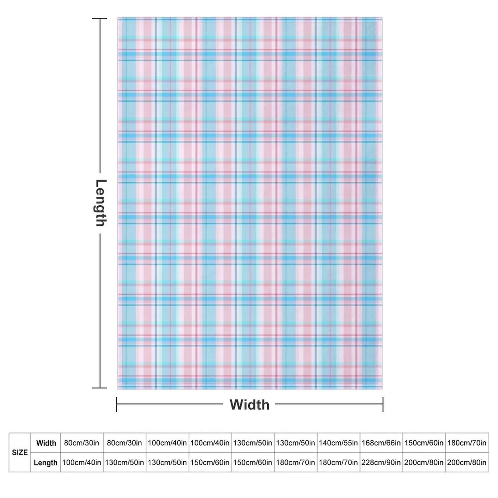 Trans Pride Tartan Throw Blanket Decorative Throw Picnic Summer Camping Blankets
