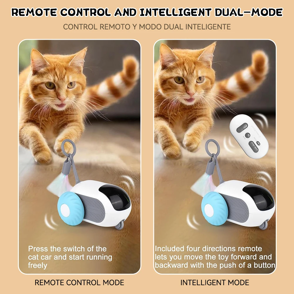 Smart Cat Toy Car Interactive Cat Toy Ball Automatic Rolling Remote ...