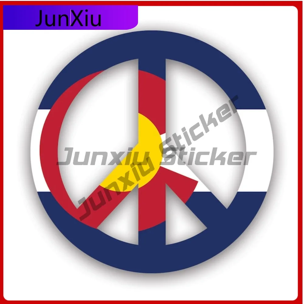 

Artistic Colorado Flag Peace Symbol Sticker Decal American Made Uv Protected Co Sign No War Nuclear Disarmament Unique Sticker