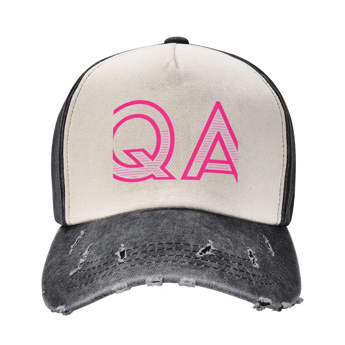 

QA - Quality Assurance (pink text) Baseball Cap Anime Hat Unique hats custom Hat Mens Hats Women's