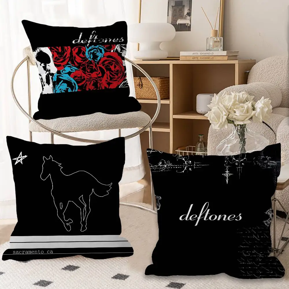 Band D-Deftones Office Cushion Pillowcase Car Cushion Cover45X45CM Lumbar Pillowcase Sofa Pillowcover