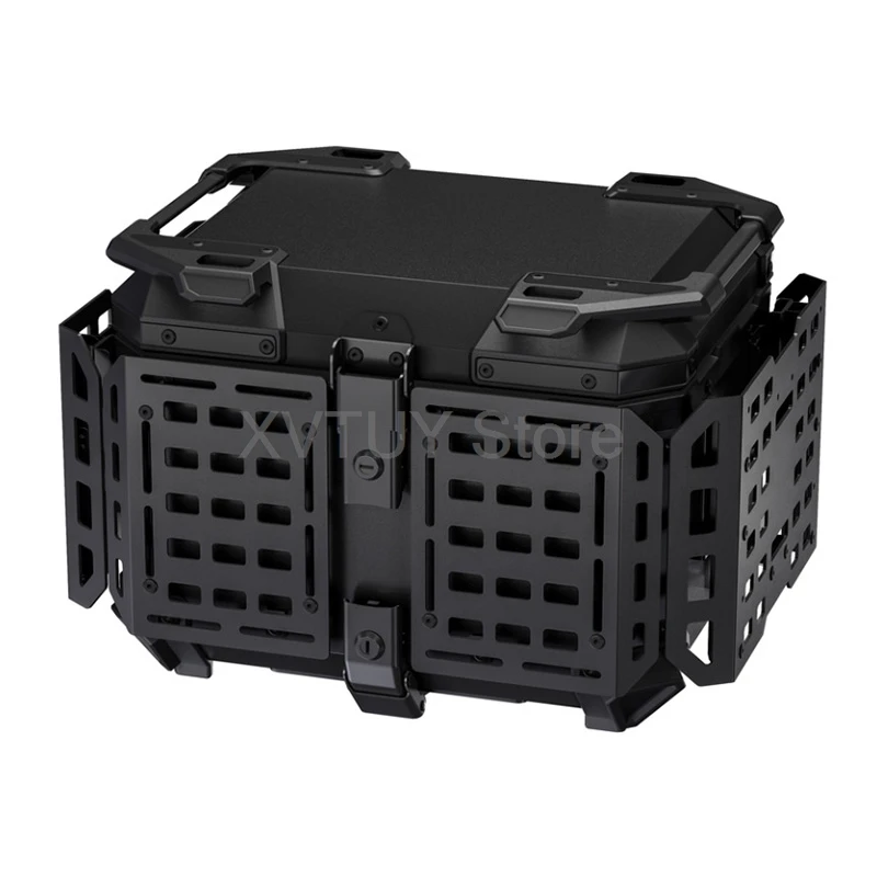 Armor Black Aluminum Alloy Multi-functional Three-box Set (Trunk + Side Boxes) for Motorcycle Electric Vehicles Rear Storage Box
