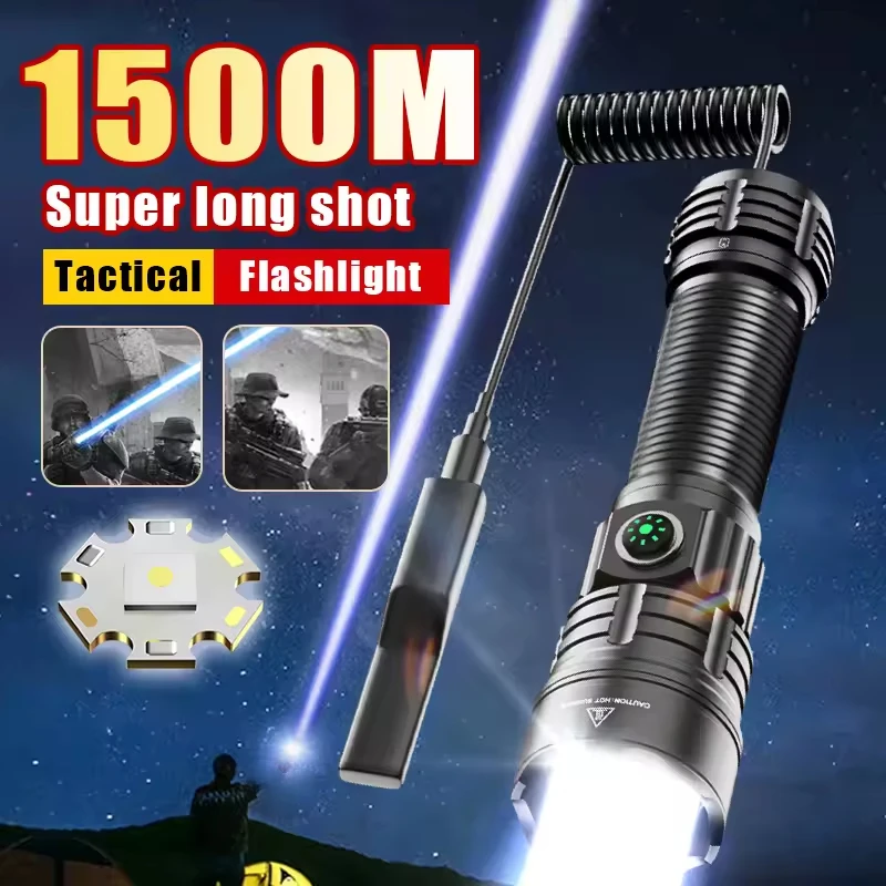 

Super Bright Professional Tactical Flashlights Ultra Powerful Lantern Waterproof Rechargeable LED Tactical Torch for Night Scout