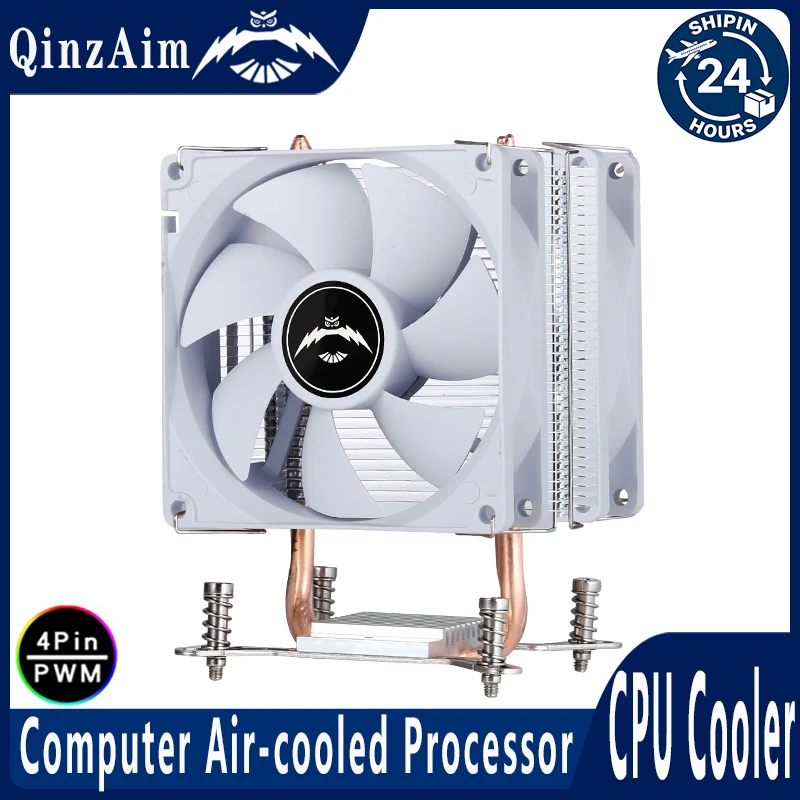 QiuzAim PC X79 X99 Processor Air-cooled 2 Heat Pipe Cooler CPU 90mm Fan 3pin/4pin Compatible LGA2011-3 2066 115x 1200 1700 I3 E5