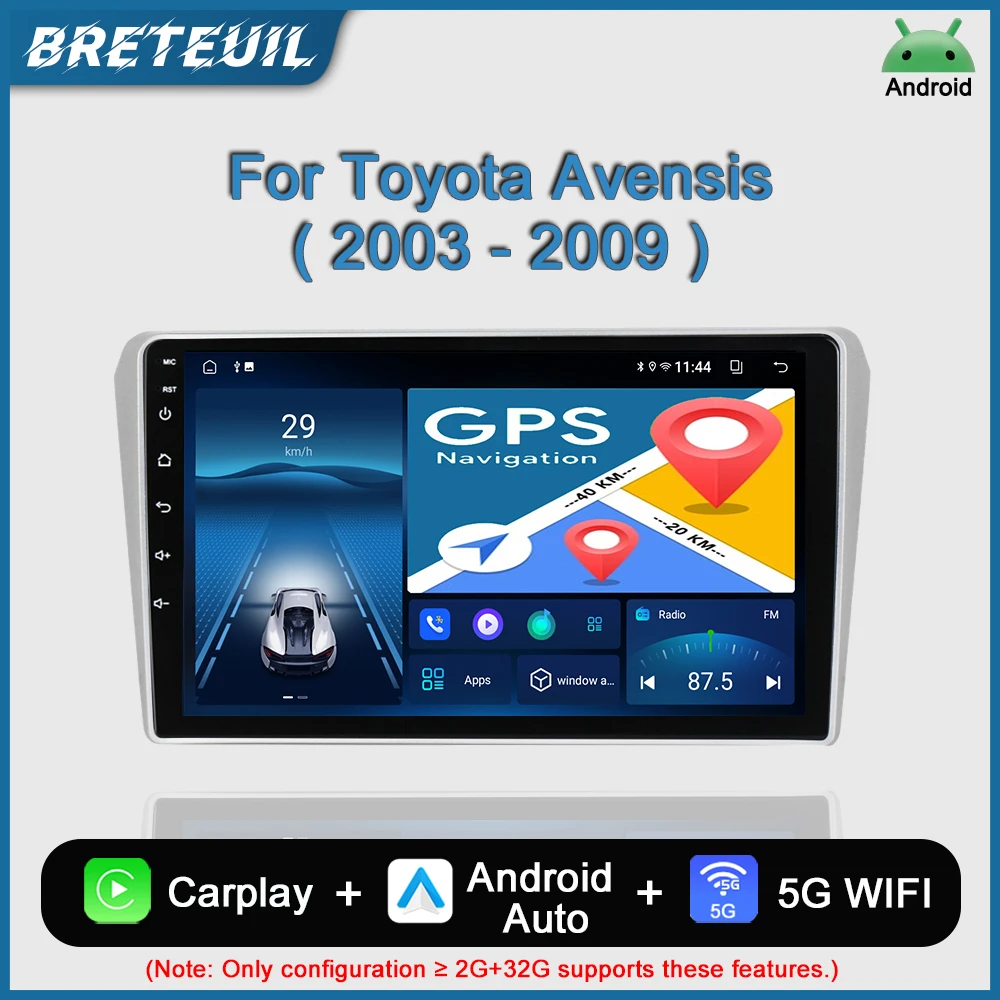 

For Toyota Avensis T250 2003-2009 Car Radio Android Navigation GPS Multimedia Video Player QLED Touch Screen Auto Stereo Carplay