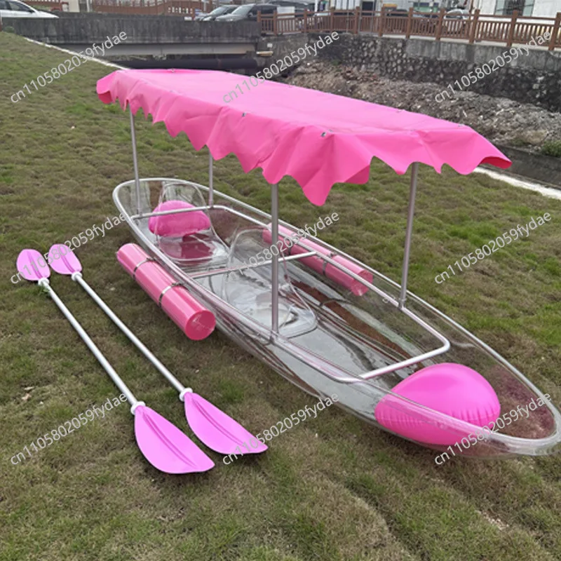 Water transparent boat glass boat sunshade sun protection large buoyancy kayak park equipment scenic area play boat