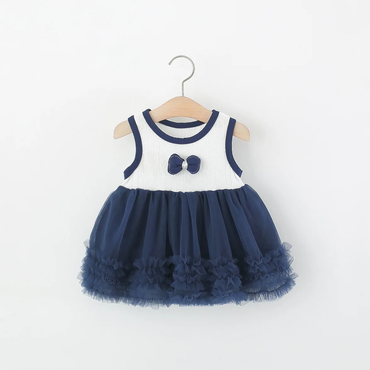 Summer New Baby Girl Dress Sweet Bow Sleeveless Princess Dress Breathable Daily Outdoor Children'S Clothing 6 Months -3 Years