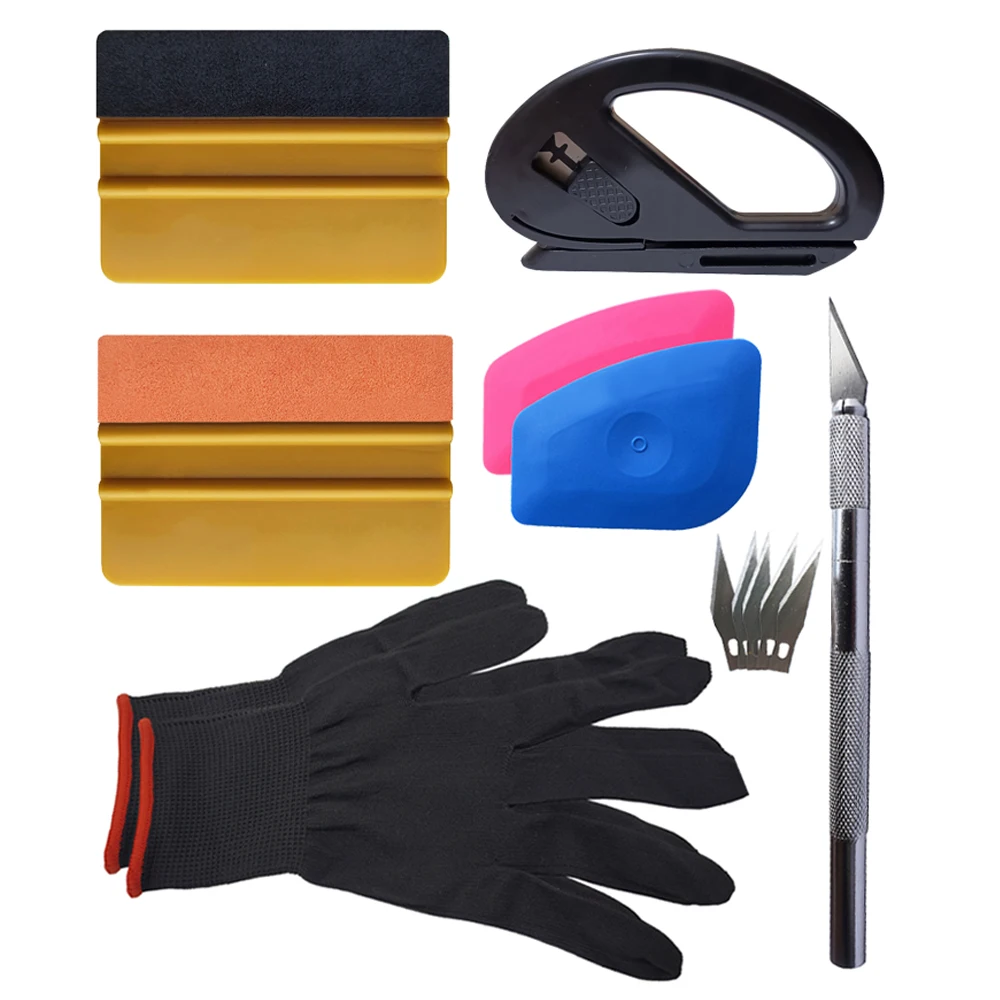 

Vinyl Film Wrap Tool Soft Wrap Scraper Plastic Squeegee Carbon Sticker Cutting Knife Car Window Tint Set Tool K140