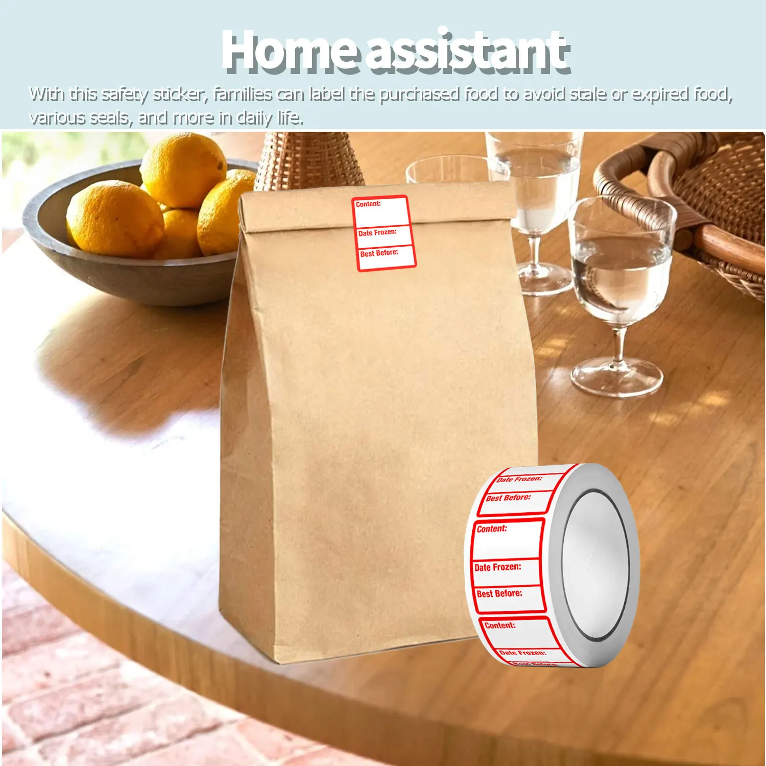 1 لفة (200 قطعة) ملصق مجمد/أفضل قبل التاريخ مع قلم أسود قابل للمسح 0.98*1.57 بوصة لتاريخ الأمان وفريزر ملصقات طعام المطبخ