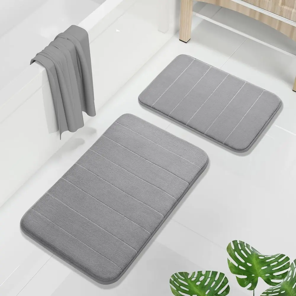 

Memory oam Bathroom Rugs Sets 2 Piece - Super Sot Absorbent Quick Dry Bath Mat Set, hine Washable Non Slip loor Carpet or Tub Sh