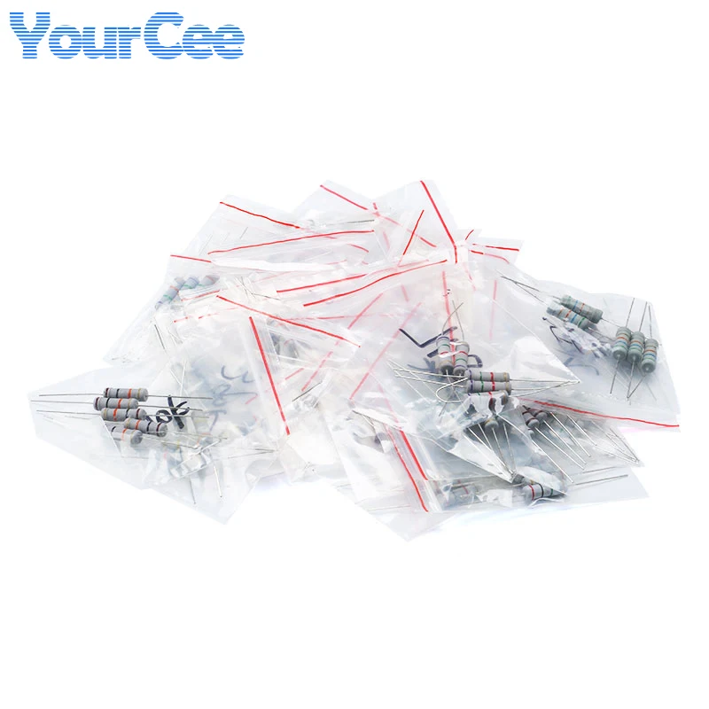 75-300pcs Carbon Film Resistor 2W 0.1R-750R 1K-2M 1W 0.1-750R 1R-2M 3W 0.1-20R 27-750R ohm 5% Resistance Assorted Kit DIY