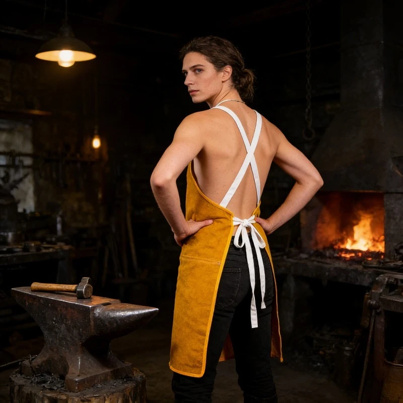 

Cowhide Fireproof and Splash-proof Welder Cowhide Apron Fireproof Splash Insulation Electric Welding Apron Cowhide