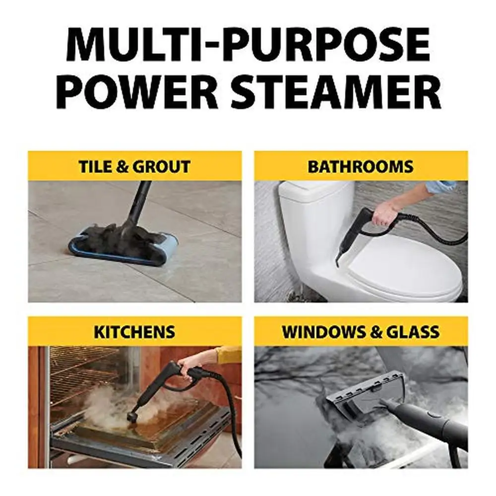 On-Demand Steam Cleaner & Wallpaper Removal Power Steamer 18 Attachments Multipurpose 40oz Chemical-Free 212°F 40mins Run Time