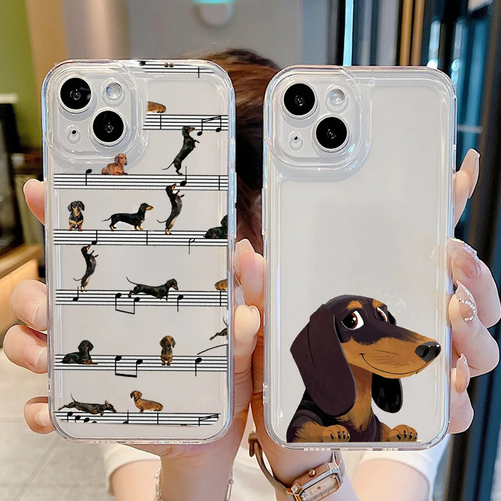 Cute Dachshund Bulldog Phone Case for iPhone 11 12 13 14 15 Pro Max Mini XS XR X SE 7 8 Plus Cover Cartoons Dog Fundas Coque