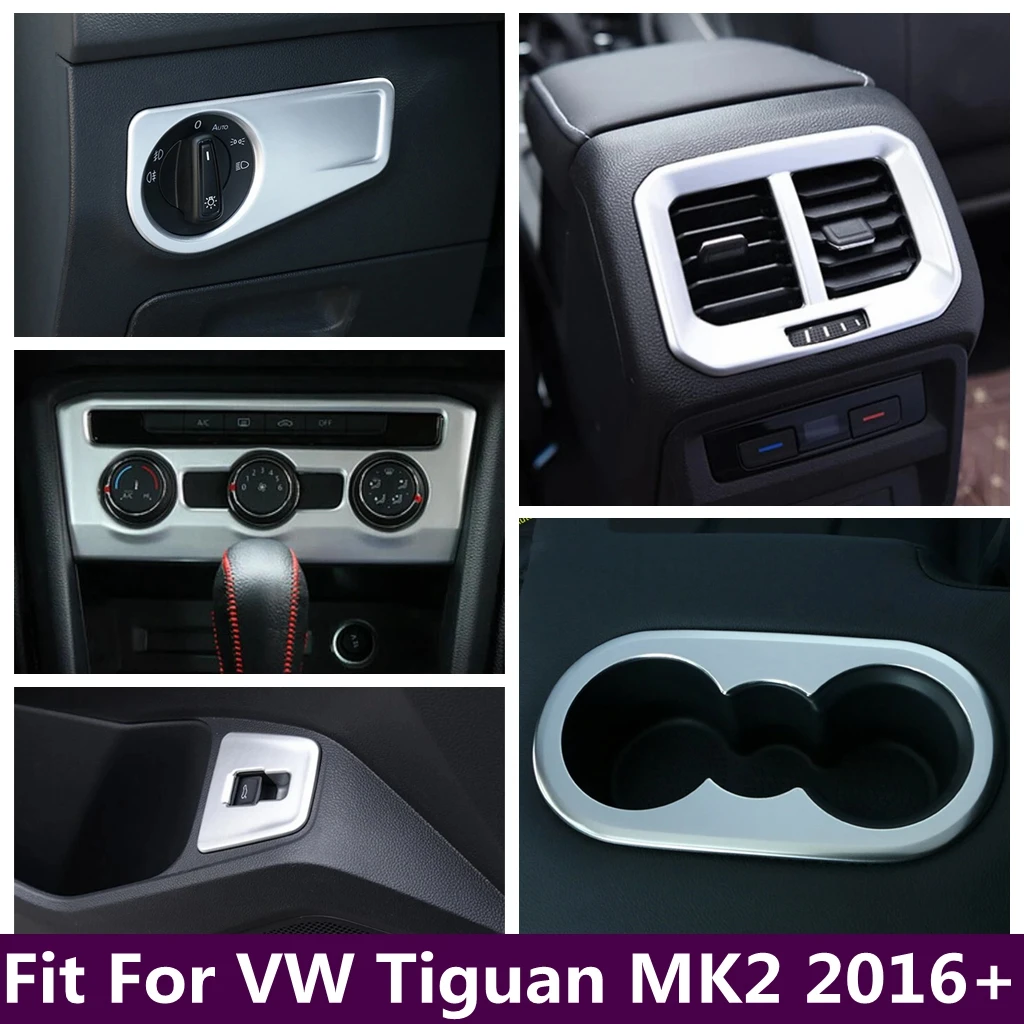 

Head Light Lamp Water Cup Holder Tailgate Switch Air Conditioner Vent Panel Cover Trim For Volkswagen VW Tiguan MK2 2016 - 2023
